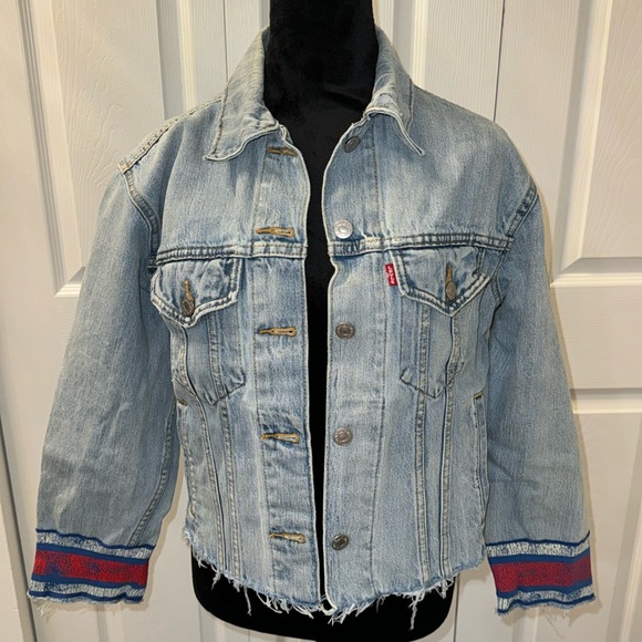 Up cycled Vintage Levi New York Giants Denim Jacket - Picture 2 of 7